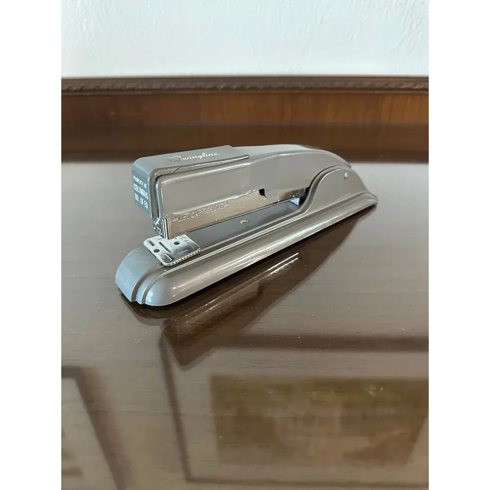 Vintage Swingline 27 Stapler Gray Metal Art Deco Mid Century Office Industrial